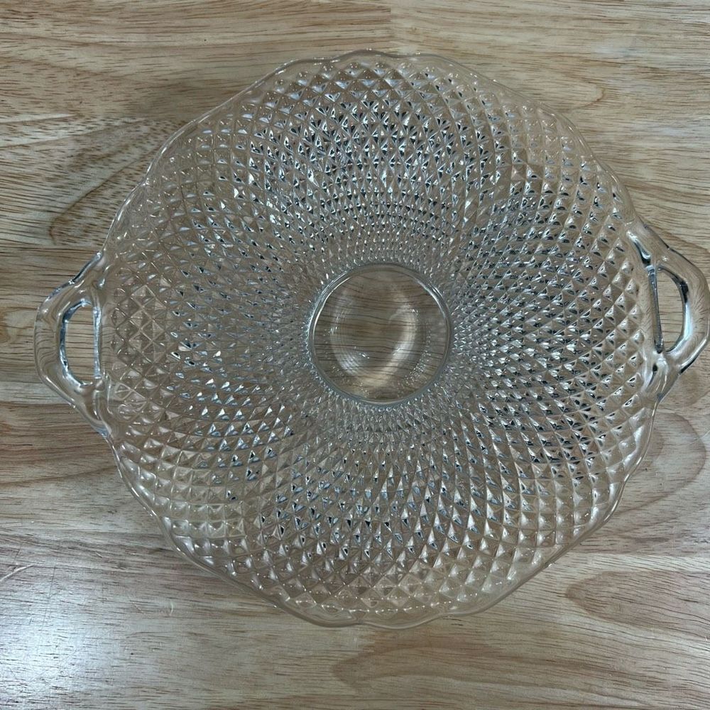 Vintage Crystal Glass, Small Tray / Serving Platter / Food Display